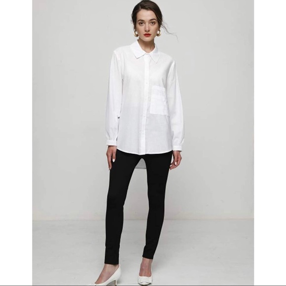 Linen Cotton Button-up Blouse - Picture 3 of 3